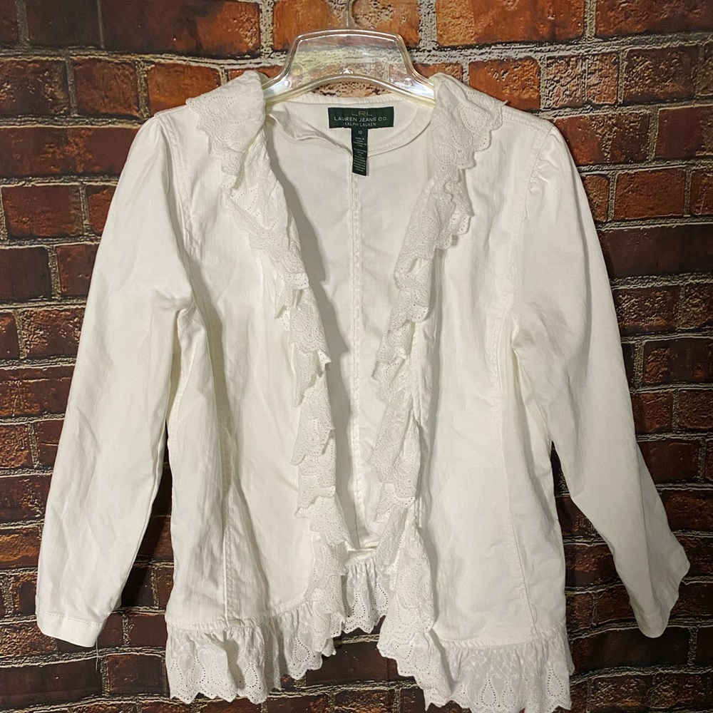 Ralph Lauren White Lace Blazer Size 10